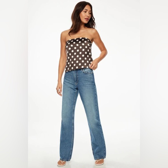 Dynamite Tops - 65. Dynamite • NWT Satin Polka Dot top